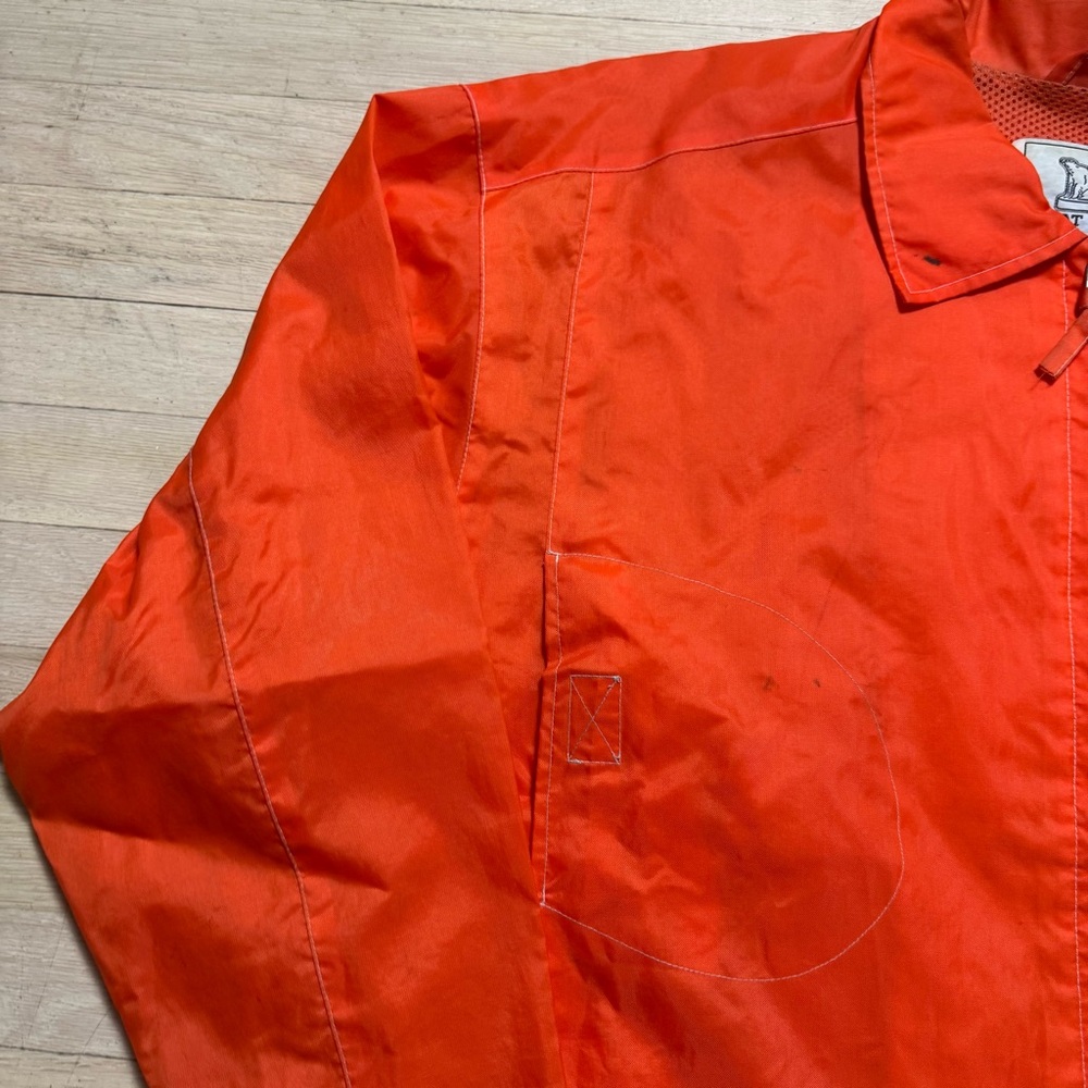 Vintage 90s Great Bear Orange Black Stripe Windbreaker Jacket Mens M Retro - Picture 2 of 15